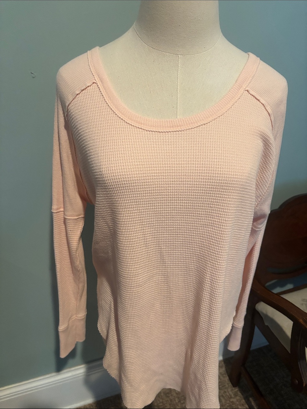 Tna by Aritzia Women’s Lightweight Waffle Knit Top - Pale Pink